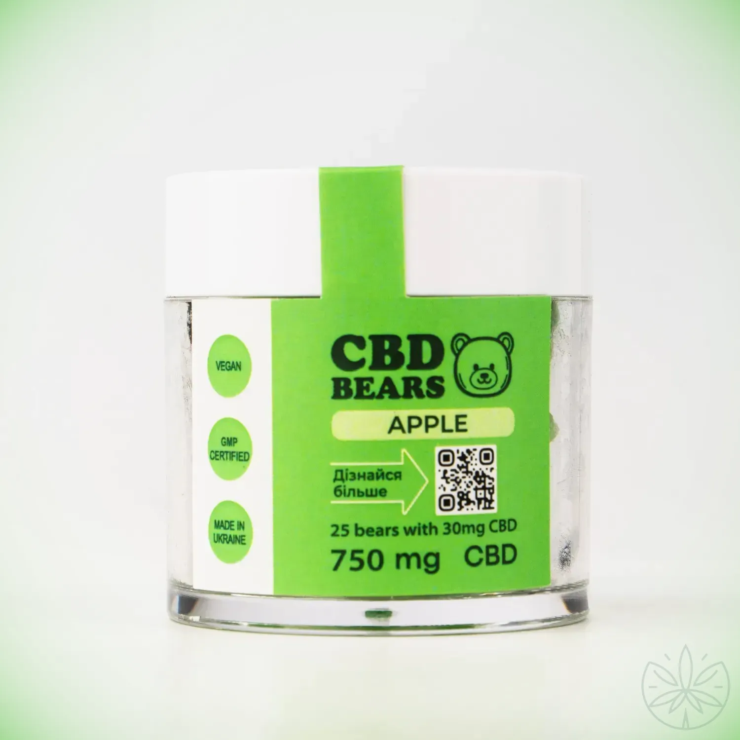 CBD Full Spectrum Желейні ведмедики "Recovery", 750 мг КБД, 25 шт, яблуко