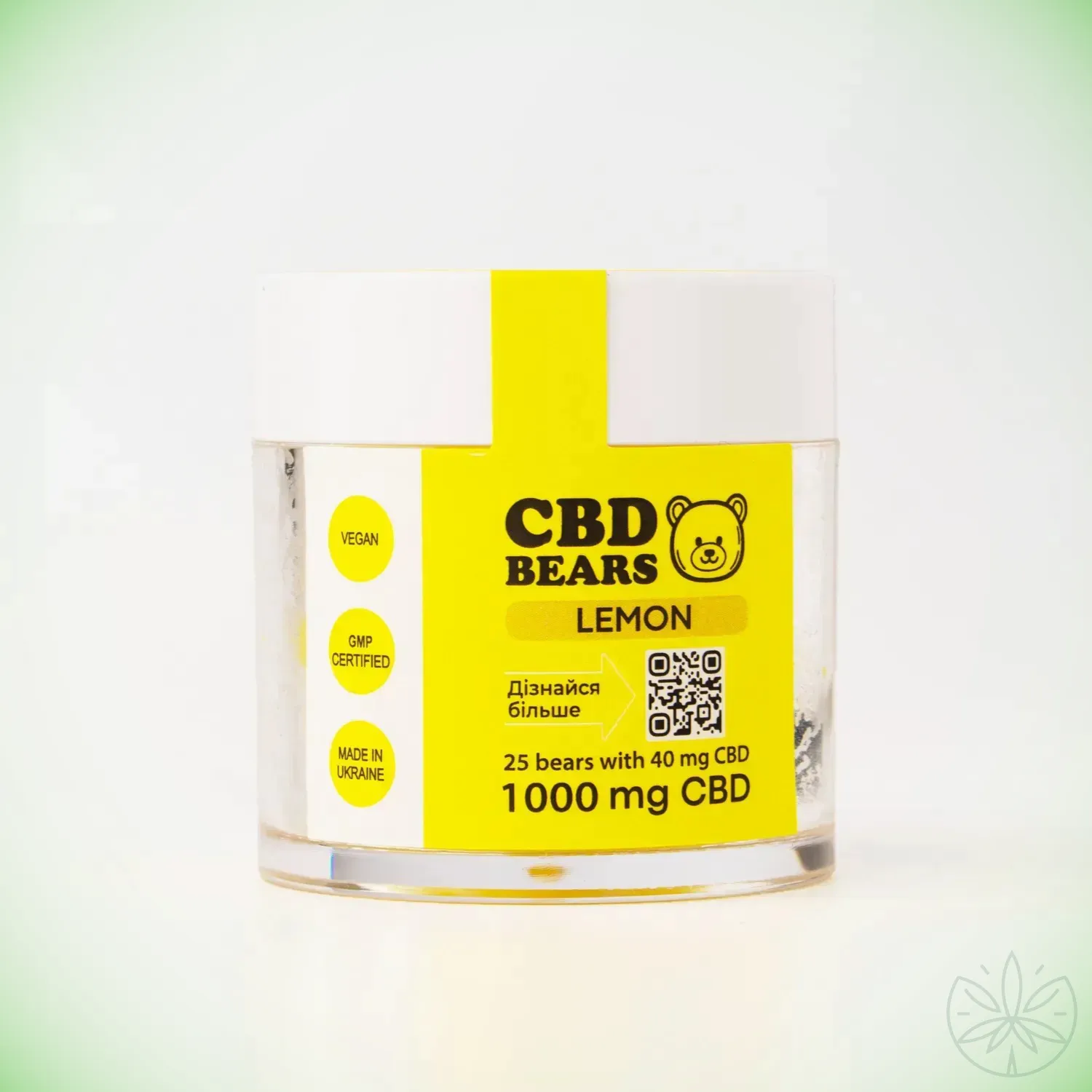 CBD Желейні ведмедики з Магнієм "Deep Relax", 1000 мг КБД, 500 мг Магній, 25 шт, лимон